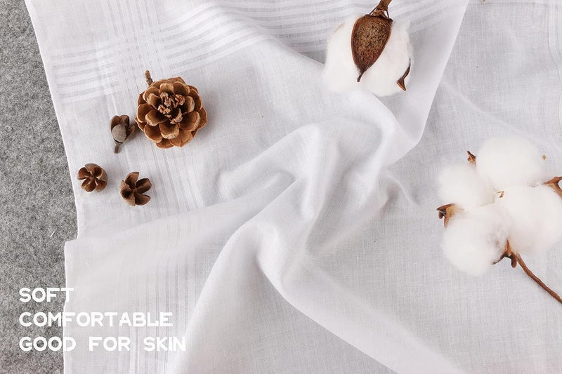 Srnede Men's Handkerchiefs,Soft White Hankie Hankerchieves … - Image 3